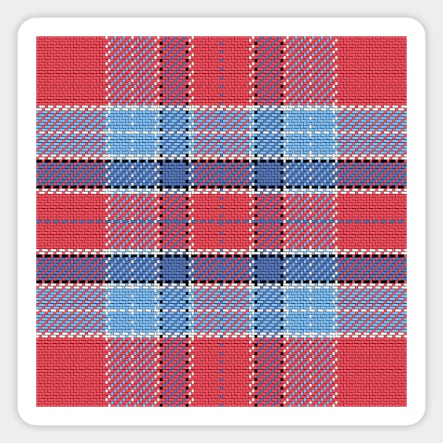 pattern Scottish tartan blue and red Sticker by kavalenkava